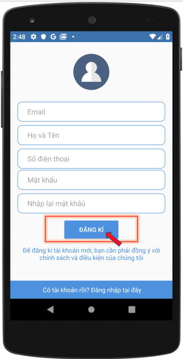 Đăng ký tài khoản để đăng tin trên ứng dụng Nhà trọ 360