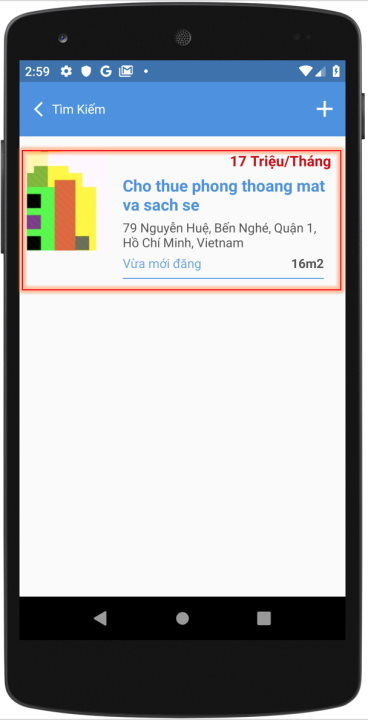 Tìm kiếm nhà trọ trên Ứng dụng Nhà Trọ 360