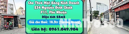 Cho Thuê Mặt Bằng Kinh Doanh Tại 234 Nguyễn Đình Chính, P11, Phú Nhuận