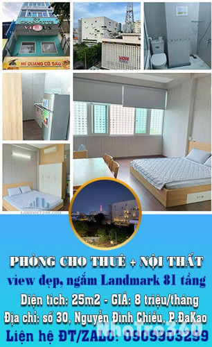 PHÒNG CHO THUÊ + NỘI THẤT-Mặt tiền trung tâm phường ĐAKAO, Q1