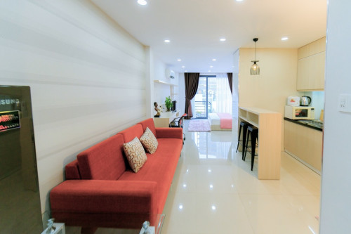 Cho thuê căn hộ full nội thất Bancong thoáng Trần Đình Xu Quận 1 gần Takashimaya Bùi Viện CV23/9