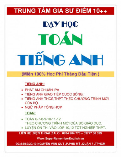 CHƯƠNG TRÌNH TIẾNG ANH CHO BÉ DỊP HÈ