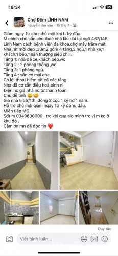 Cho thuê nhà gần 3 trường ĐH Kinh Kỹ,Kinh Công,Mở