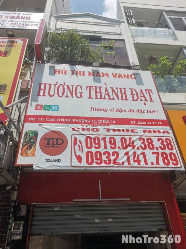 CHO THUÊ NHÀ KD ĐA NGÀNH NGHỀ MẶT TIỀN ĐƯỜNG CAO THẮNG, PHƯỜNG 11, QUẬN 10