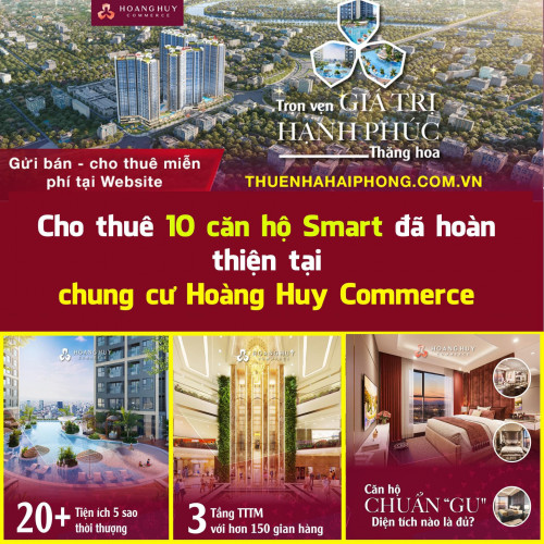 [For rent Hoàng Huy Commerce] CHO THUÊ CĂN 1,5 Phòng ngủ  FULL ĐỒ SIÊU XINH GIÁ 10tr /THÁNG