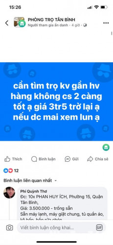 Cần tìm gấp ạ nếu dc mai dọn vào ở lun ạ