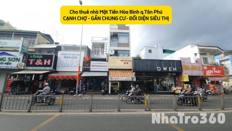 Cho thuê nhà mặt tiền Hòa Bình 72m², 3 Lầu - NGAY CHỢ-SIÊU THỊ