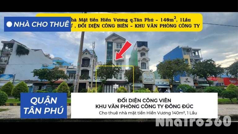 Cho thuê nhà mặt tiền Hiền Vương 140m², 1 Lầu - NGANG 7M