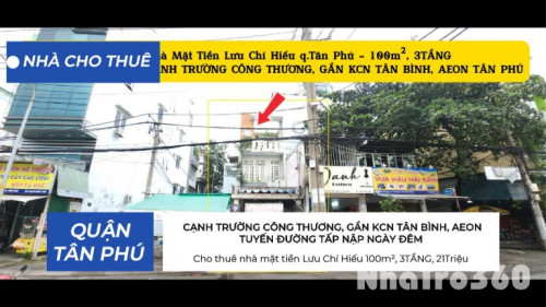 Cho thuê nhà mặt tiền Lưu Chí Hiếu 100m², 3TẦNG, 21Triệu - CẠNH TRƯỜNG CÔNG THƯƠNG
