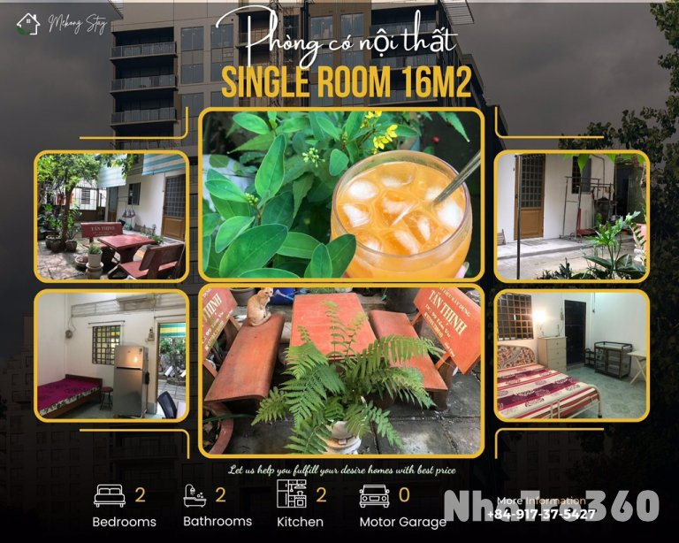 Phòng trọ studio có giường, tủ lạnh gần cầu XVNT