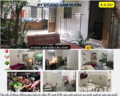 Phòng trọ đơn (giường,tủ lạnh) sân vườn rộng, gần hồ Xán Thổi, XVNT (2,8tr/th)