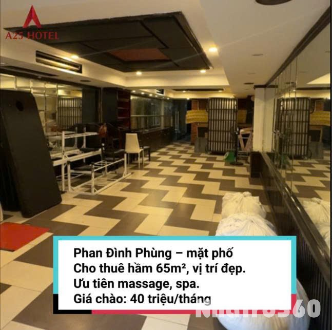 CHO THUÊ MẶT BẰNG HẦM A25 – 19 PHAN ĐÌNH PHÙNG, BA ĐÌNH, HÀ NỘI