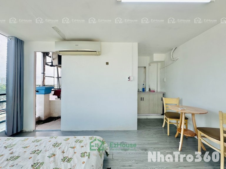 Studio siêu rộng khu Cao Lỗ, có ban công,cửa kính