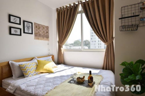 Cho thuê căn hộ Studio Ban công thoáng Q1 gần công an Thành Phố, cầu Nguyễn Văn Cừ, Nowzone