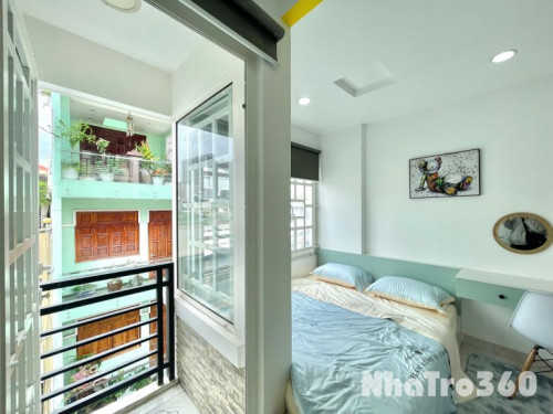 Cho thuê căn hộ Studio Ban công, máy giặt riêng Q1 gần cầu Nguyễn Văn Cừ, công an Thành Phố, Nowzone