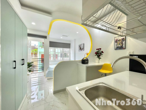 Cho thuê căn hộ Studio Ban công, máy giặt riêng Q1 gần cầu Nguyễn Văn Cừ, công an Thành Phố, Nowzone