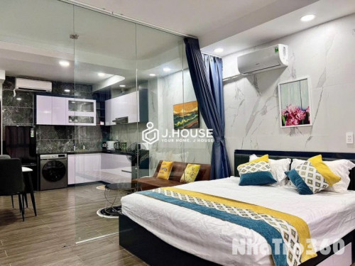 Cho thuê studio full nội thất Q1 gần Đh UEH, Mở