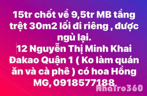 Cho Thuê Mặt Bằng Tầng Trệt - Vị Trí Đắc Địa Tại Trung Tâm Quận 1