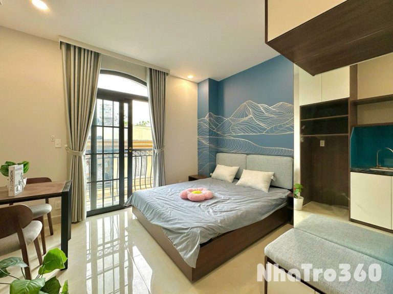 Cho thuê căn Studio bancol Full nội thất ngay khu sân bay
