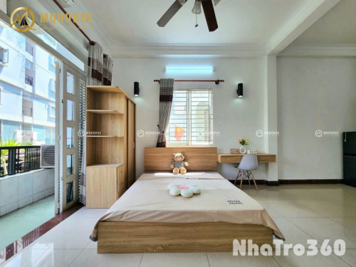 Căn hộ Studio 45m2 bancol cửa sổ Full nội thất máy giặt riêng gần Etwon Cộng Hòa