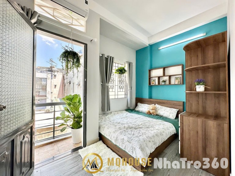 Cho thuê căn hộ Studio Tách bếp, Ban công Q1 gần chợ Tân Định