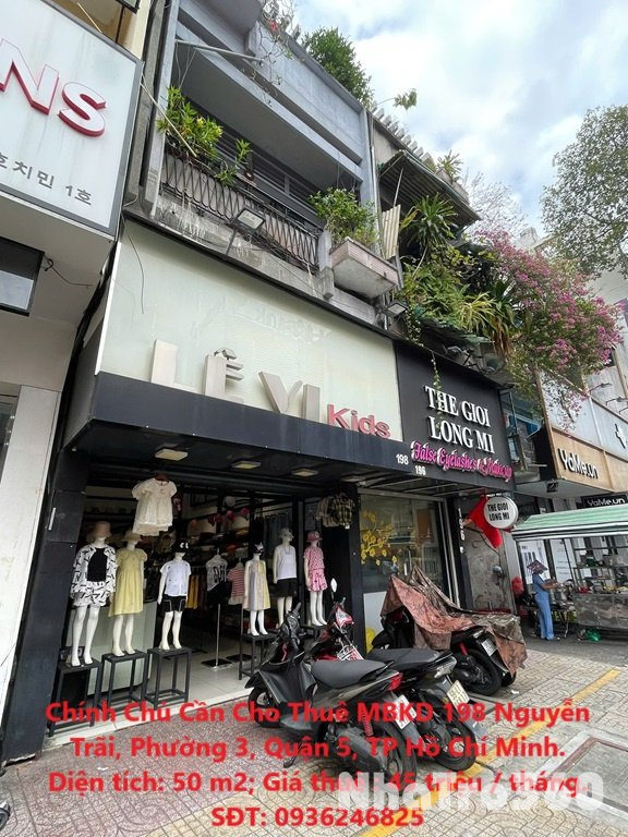 Chính Chủ Cần Cho Thuê MBKD 198 Nguyễn Trãi, Phường 3, Quận 5, TP Hồ Chí Minh.