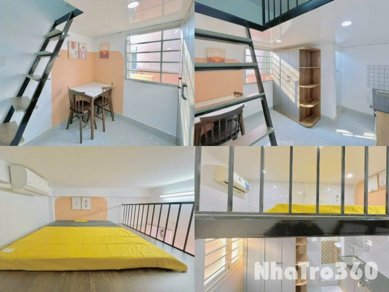 Căn hộ gác giá rẻ quận 4, đủ nội thất, cửa sổ lớn