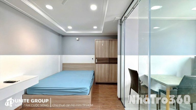 Cho thuê căn hộ Studio Vách ngăn, Cửa sổ Q10 gần toà nhà Viettel, công viên Lê Thị Riêng