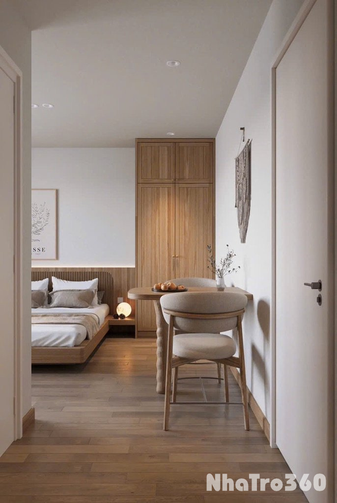 1 phòng ngủ, tách bếp, cửa sổ, ban công