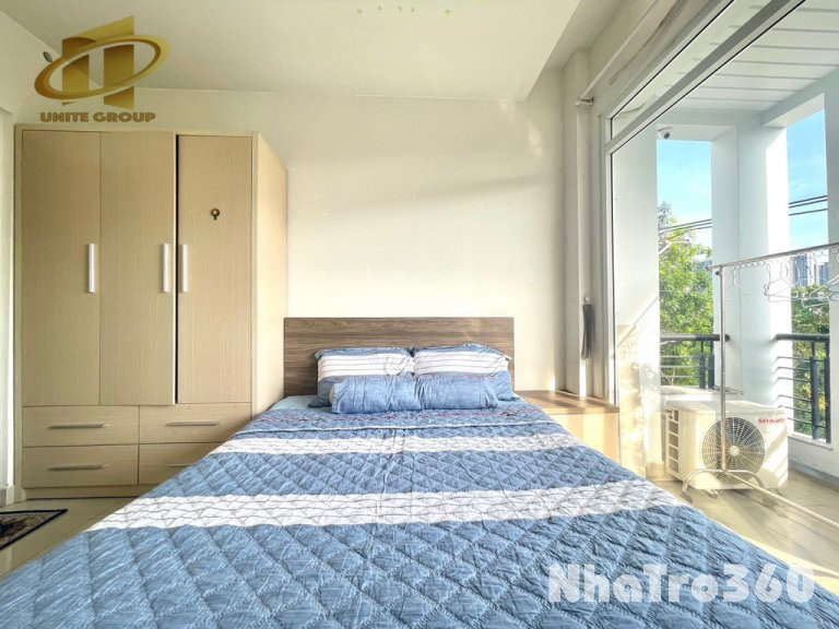 1PN riêng, máy giặt riêng, ban công, giáp quận 1