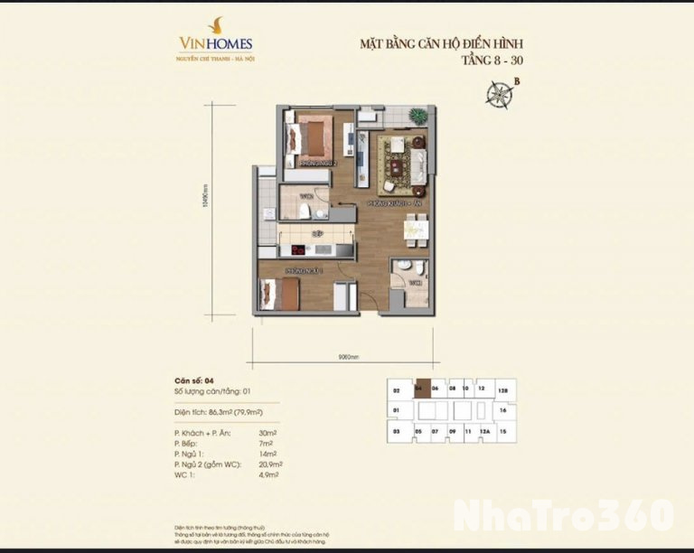 Chính của vinhomes 54A Nguyễn Chí Thanh cho thuê