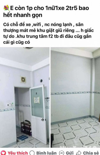 Còn 1 phòng cho thuê bao trọn