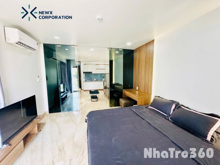 Cho thuê căn hộ 1PN, Q1, đường Võ Văn Kiệt, ban công, máy giặt riêng