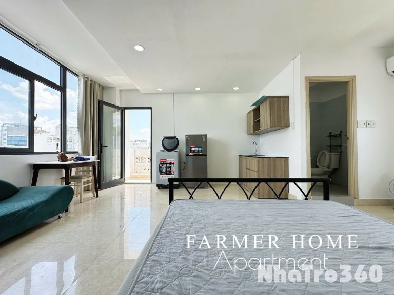 Cho thuê căn hộ Studio Ban công, Máy giặt riêng Q1 gần công viên Lê Văn Tám, chợ Tân Định, nhà thờ Tân Định