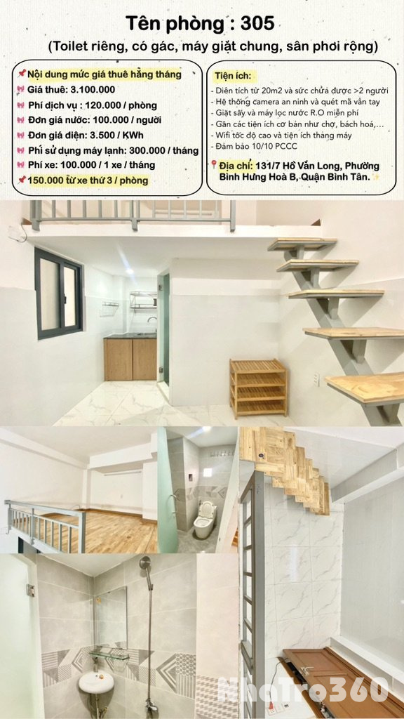 CHO THUÊ TRỌ HỒ VĂN LONG, BÌNH TÂN