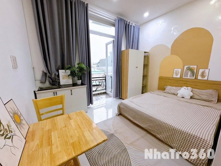 Cho thuê phòng studio bancông full nt giá 3tr4 q12