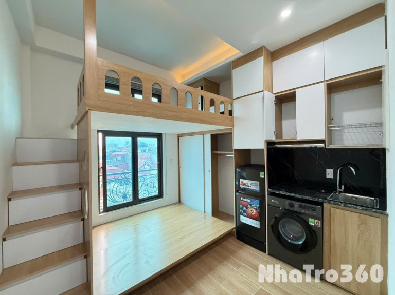 (Cực hiếm)Căn hộ Giường tầng cao cấp 25m2 mới khai trương ngõ 124 Khương Trung - Máy giặt riêng