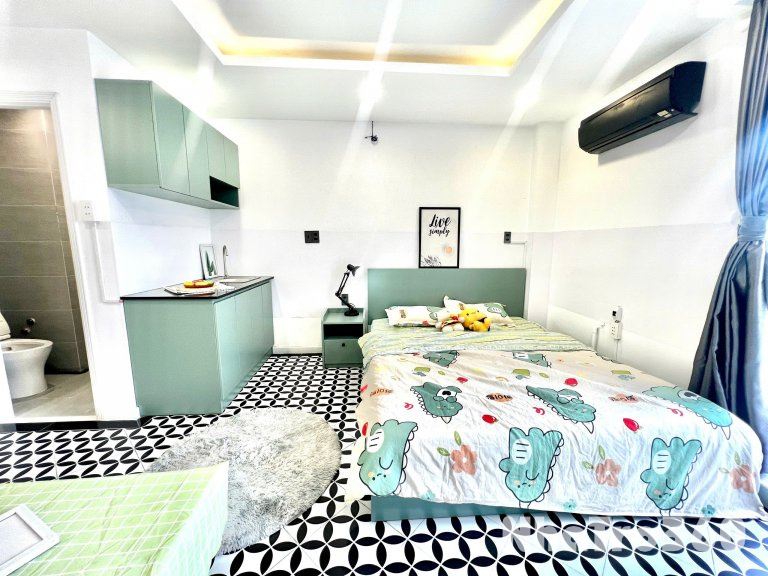 Căn hộ studio ban công/cửa sổ full nội thất gần Lotte, Cresent mall, chợ Tân Mỹ, Nguyễn Lương Bằng, Nguyễn Thị Thập