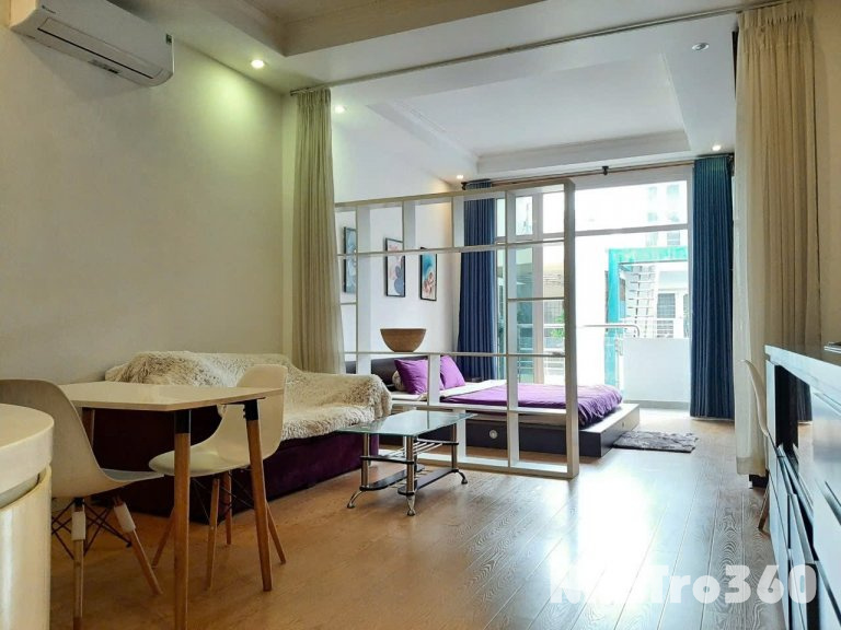 Cho Thuê Căn Hộ 1 Phòng Ngủ Bancol Full Nội Thất Gần Công Viên Lê Văn Tám