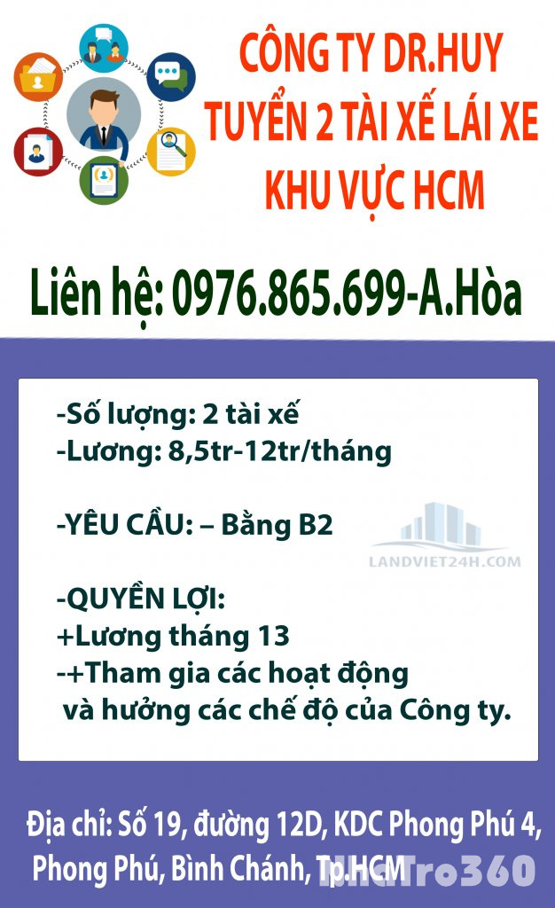 CÔNG TY DR.HUY-TUYỂN 2 TÀI XẾ LÁI XE KHU VỰC HCM
