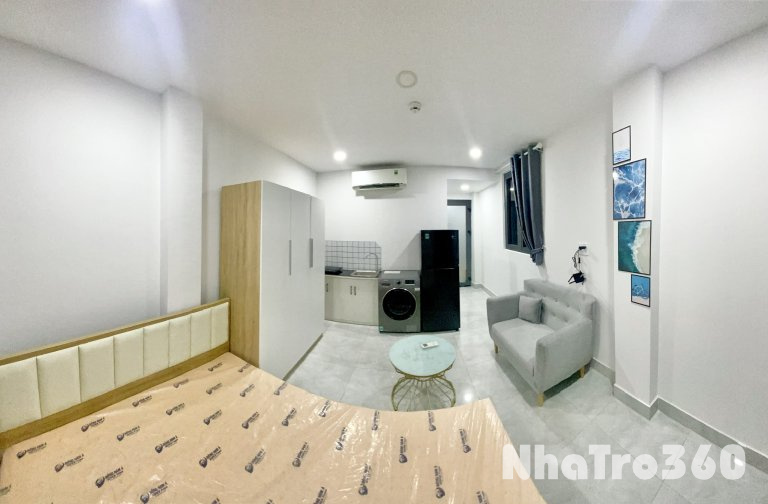 Cho thuê căn hộ Studio Ban công, Máy giặt riêng Q4 gần cầu Ông Lãnh, cầu Calmette, ĐH Luật, ĐH Nguyễn Tất Thành