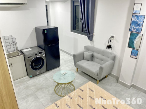 Cho thuê căn hộ Studio Ban công, Máy giặt riêng Q4 gần cầu Ông Lãnh, cầu Calmette, ĐH Luật, ĐH Nguyễn Tất Thành