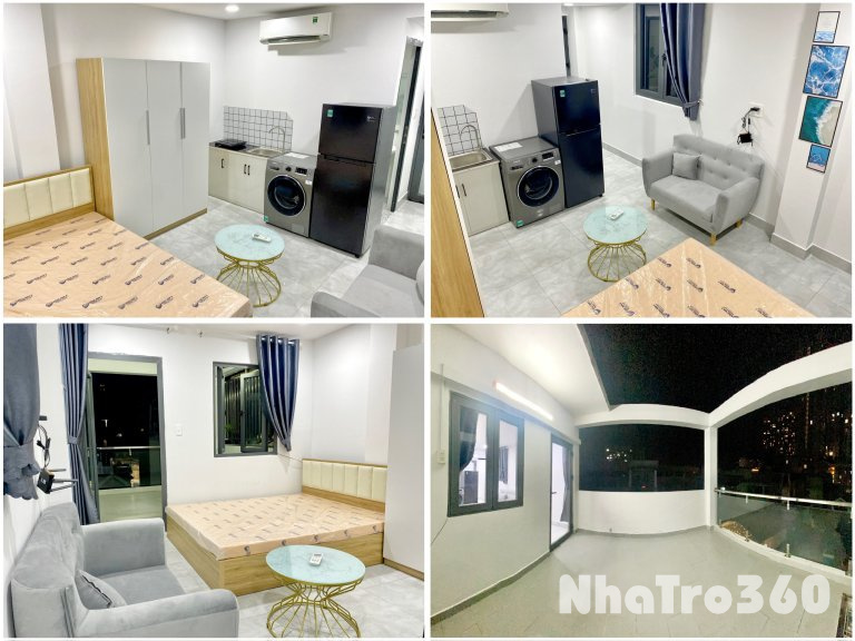 Cho thuê căn hộ Studio Ban công, Máy giặt riêng Q4 gần cầu Ông Lãnh, cầu Calmette, ĐH Luật, ĐH Nguyễn Tất Thành