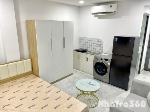 Cho thuê căn hộ Studio Ban công, Máy giặt riêng Q4 gần cầu Ông Lãnh, cầu Calmette, ĐH Luật, ĐH Nguyễn Tất Thành