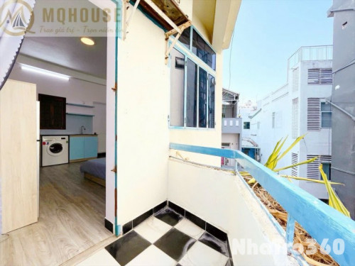 Cho thuê căn hộ Studio Ban công, Máy giặt riêng Q1 gần cầu Kiệu, chợ Tân Định, nhà thờ Tân Định