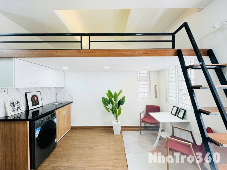 Ban Công+Gác+Máy Giặt Riêng full nội thất ngay đường Đặng Lộ khong giới hạn người ở