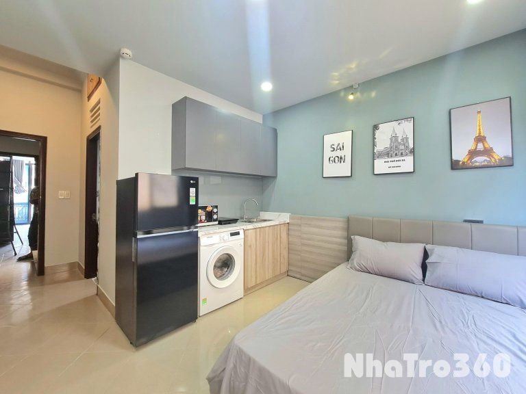 Cho thuê Studio full nội thất, máy giặt riêng Q1, gần chợ Bến Thành, Bitexco, Pullman, phố đi bộ Bùi Viện…