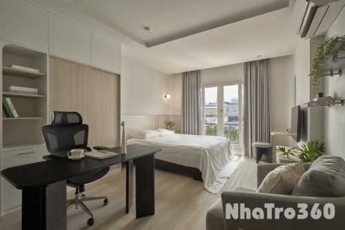 Cho thuê căn hộ 1PN quận 1 ban công full nội thất