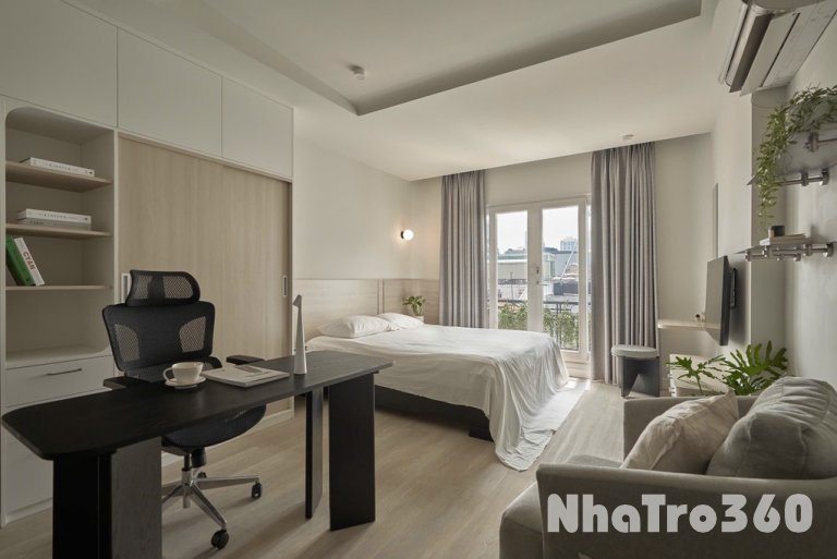 Cho thuê căn hộ 1PN quận 1 ban công full nội thất