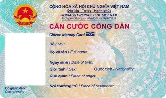 Thẻ Căn cước công dân gắn chip có song ngữ Anh - Việt (Ảnh minh họa)